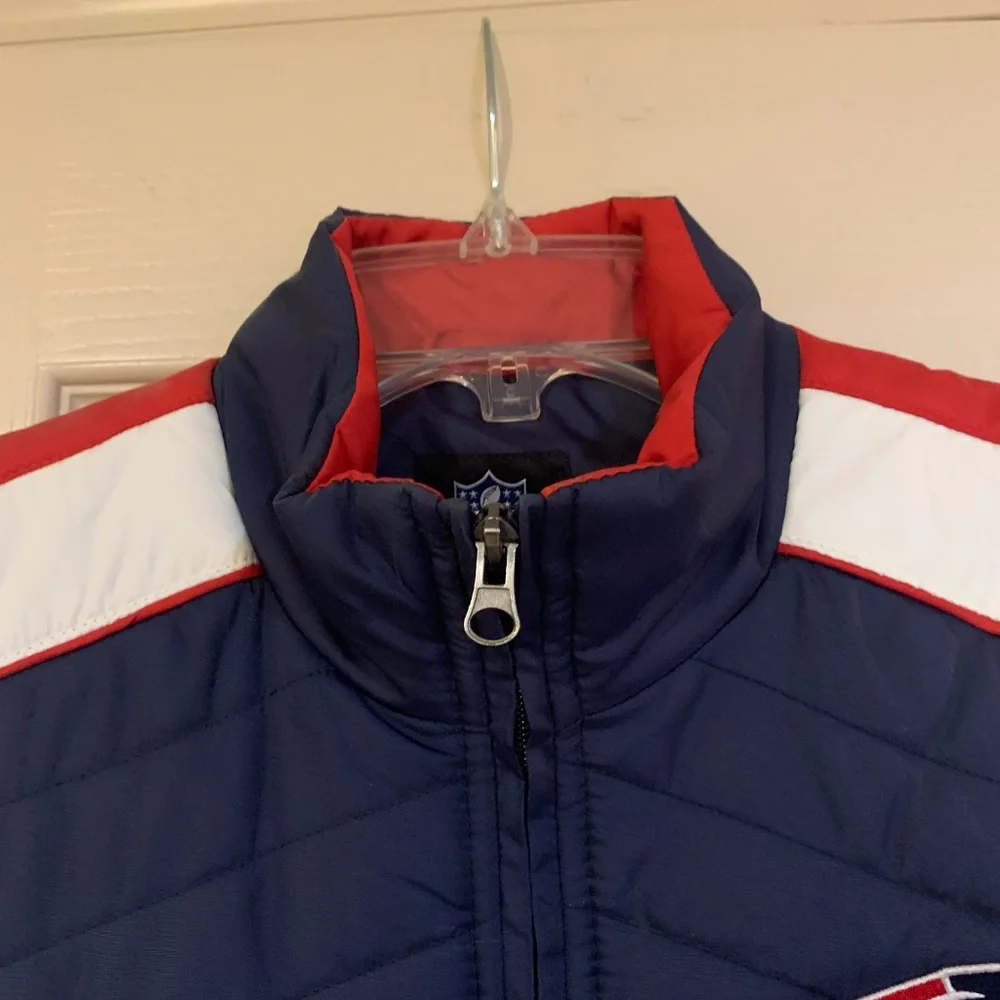 NFL Team Apparel New England Patriots Navy Blue/White/Red Lined Vest sz S/CH